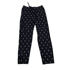 Polo Ralph Lauren Mens Woven Navy Blue Pony logo Pajama Lounge Pants‎ Size large